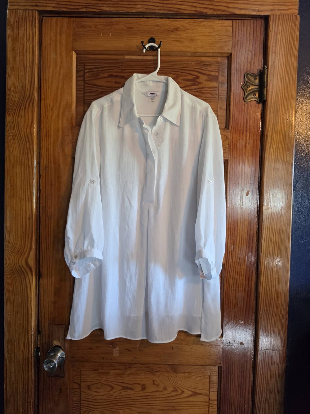 Alia White Button-Down Women’s Flowy Tunic Shirt Size 18W NWT